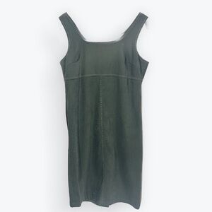 Talbots Chic Dark Faux Suede Green Sleeveless Tank Dress Woman's Size 2